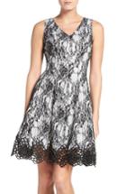 Women's Chetta B Lace Fit & Flare Dress - Black