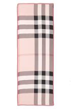 Women's Burberry 'ultra Mega Check' Washed Mulberry Silk Scarf, Size - Coral