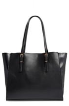 Street Level Faux Leather Buckle Tote -