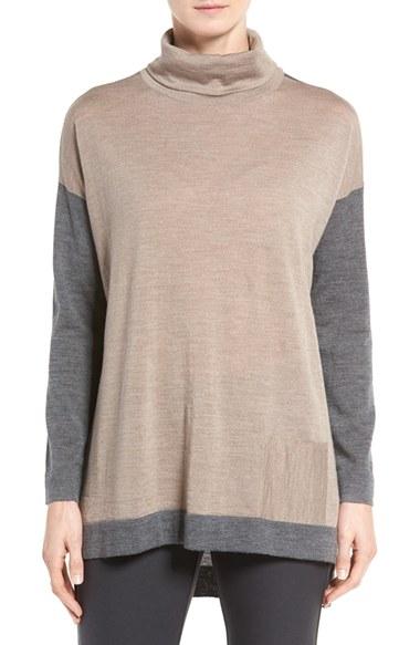 Women's Eileen Fisher Fine Merino Jersey Turtleneck Sweater