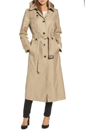 Women's London Fog Long Trench Coat - Beige