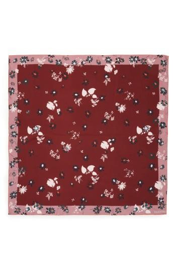 Women's Valentino Flowers Fall Silk Scarf, Size - Burgundy