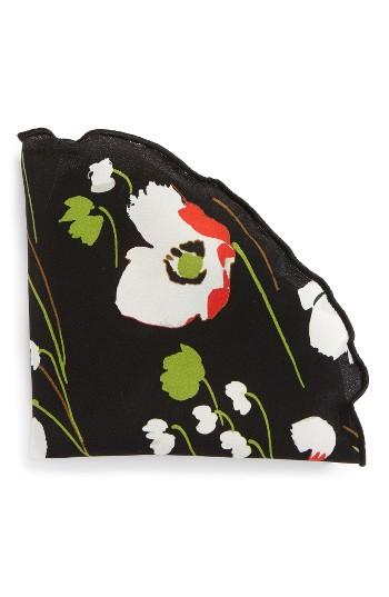 Men's Alexander Olch Floral Print Silk Pocket Round