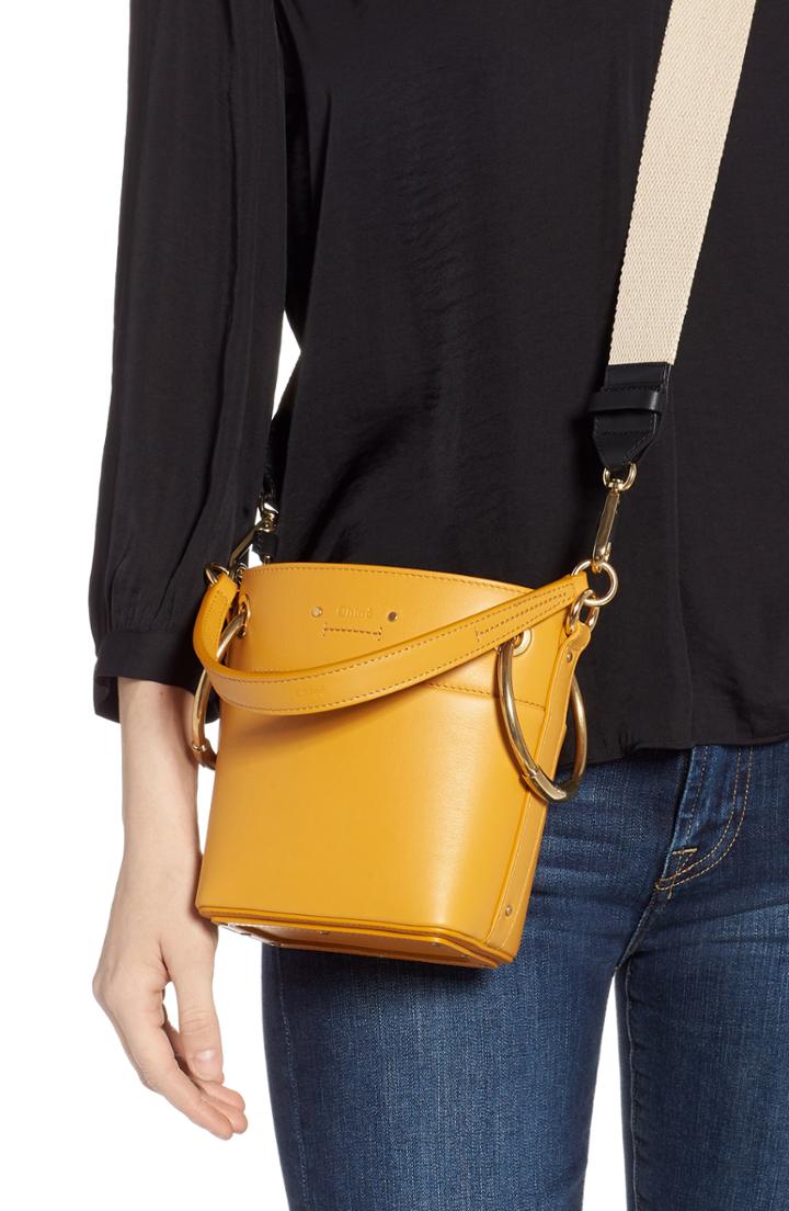 Chloe Roy Small Leather Bucket Bag - Yellow