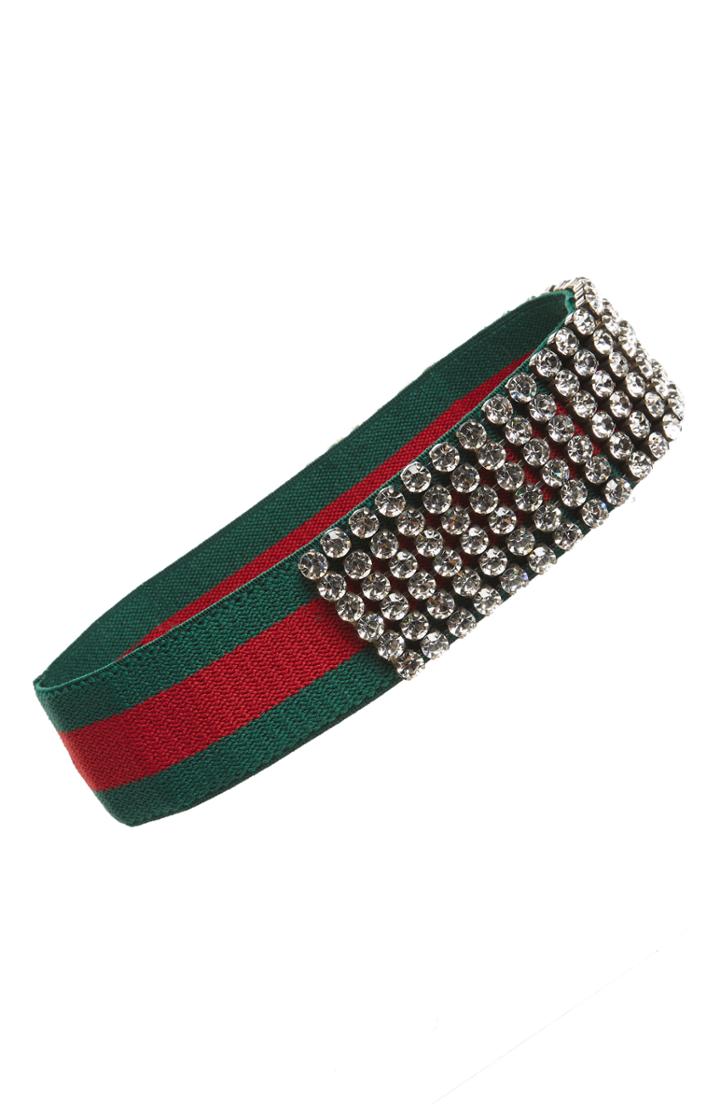 Gucci Webby Crystal Embellished Headband