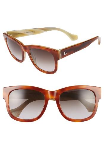 Women's Balenciaga 54mm Retro Sunglasses - Havana/ White Horn/ Smoke