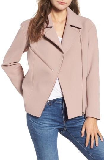 Women's Trouve Bonded Moto Jacket, Size - Pink