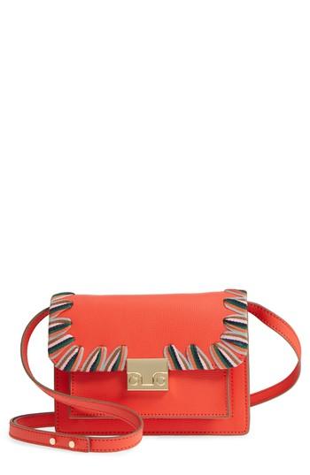 Loeffler Randall Mini Minimal Rider Leather Crossbody - Orange
