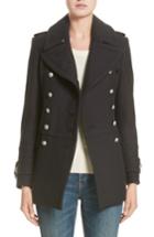 Women's Burberry Milbridgen Wool Blend Military Coat - Blue