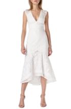 Women's Ml Monique Lhuillier Embroidered Mesh Mermaid Dress - White