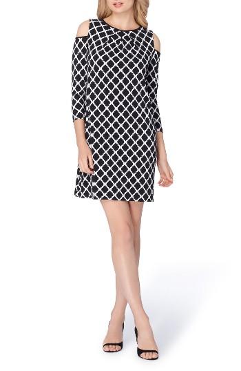 Women's Tahari Cold Shoulder Shift Dress - Black