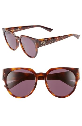 Women's Dior Lady Dior 54mm Special Fit Polarized Cat Eye Sunglasses - Dark Havana