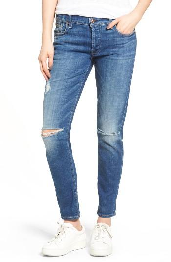Women's 7 For All Mankind Josefina Distressed Boyfriend Jeans - Blue