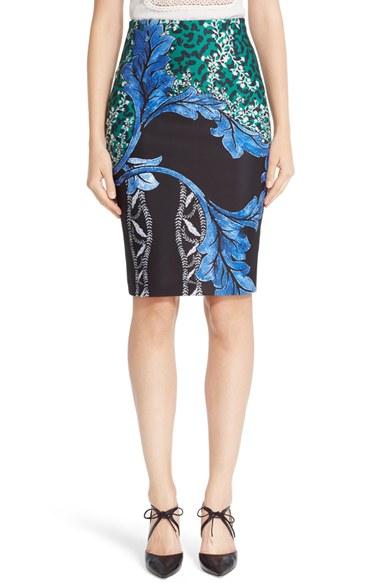 Women's Yigal Azrouel Print Scuba Pencil Skirt