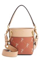 Chloe Roy Small Embroidered Leather Bucket Bag - Brown