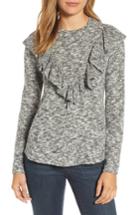 Women's Caslon Ruffle Knit Top - Grey