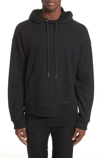 Men's Helmut Lang Hanging Hem Hoodie - Black
