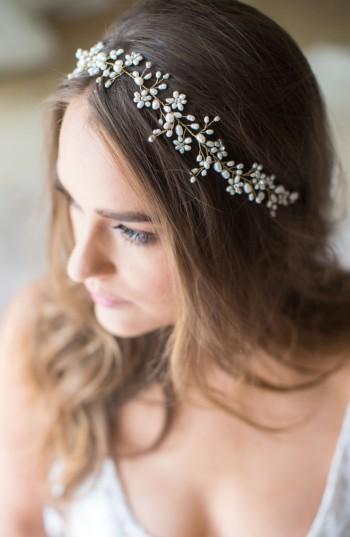 Brides & Hairpins Ines Pearl & Jeweled Halo & Sash