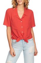 Women's 1.state Tie Front Button Down Blouse, Size - Blue