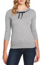 Women's Cece Ribbon Detail Sweater, Size - Grey