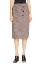 Women's Lewit Check Faux Wrap Skirt - Burgundy