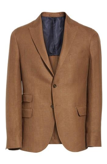 Men's Eleventy Trim Fit Linen Blend Blazer R Eu - Beige