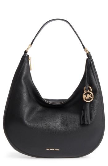 Michael Michael Kors Large Lydia Leather Hobo - Black