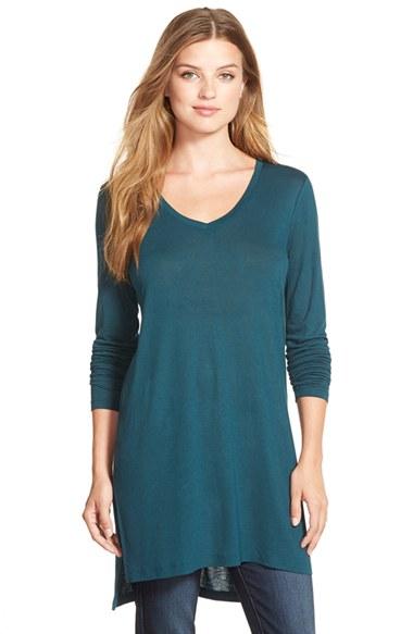 Women's Halogen Long Sleeve Lightweight Tunic - Green