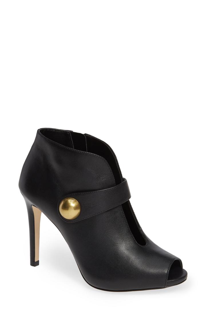 Women's Michael Michael Kors Agnes Open Toe Bootie .5 M - Black