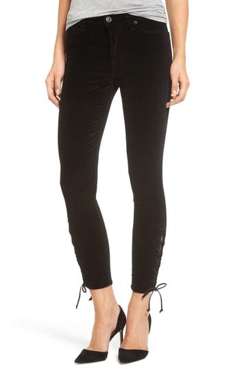 Women's Hudson Jeans Nix High Waist Lace-up Hem Ankle Skinny Jeans - Black