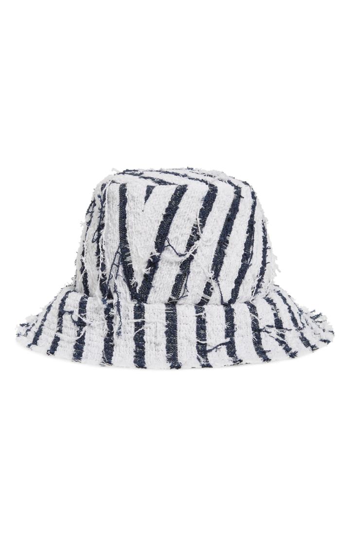 Women's Eugenia Kim Toby Stripe Tweed Bucket Hat - White