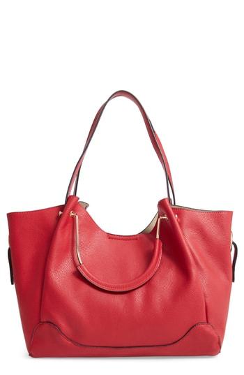 Sondra Roberts Faux Leather Satchel - Red