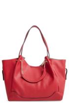 Sondra Roberts Faux Leather Satchel - Red