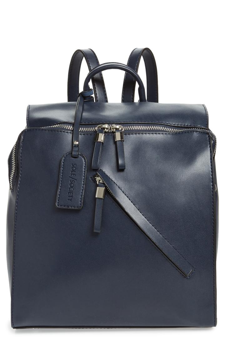 Sole Society Nycky Faux Leather Backpack - Blue