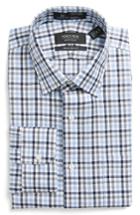 Men's Nordstrom Men's Shop Smartcare(tm) Traditional Fit Plaid Dress Shirt 33 - Blue