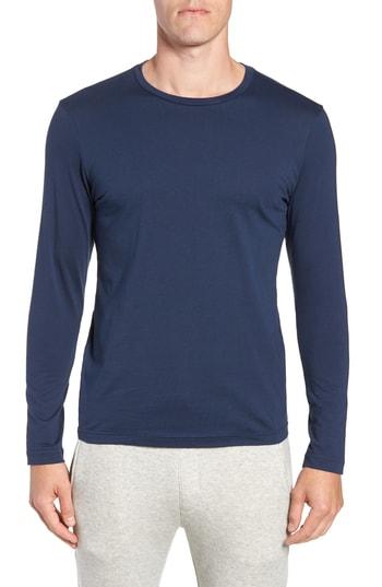 Men's Mack Weldon Long Sleeve Pima Cotton Crewneck T-shirt, Size - Blue