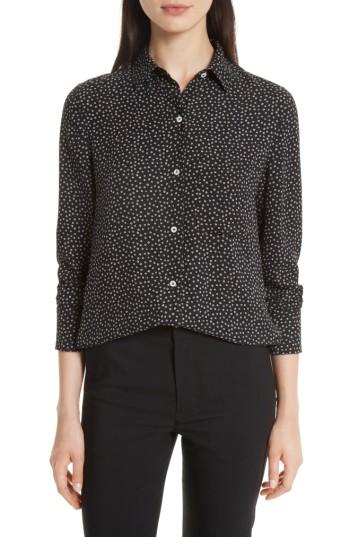 Women's Vince Celestial Polka Dot Slim Shirt - Black