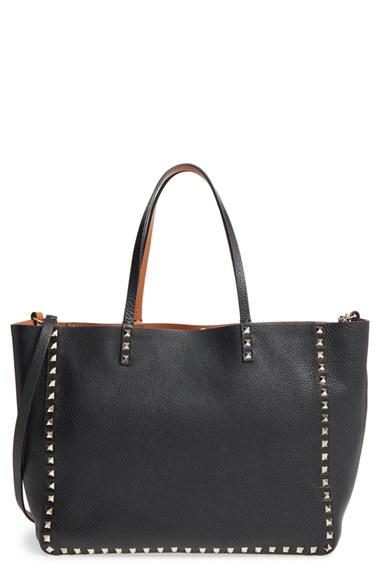 Valentino 'medium Rockstud - Alce' Leather Tote -