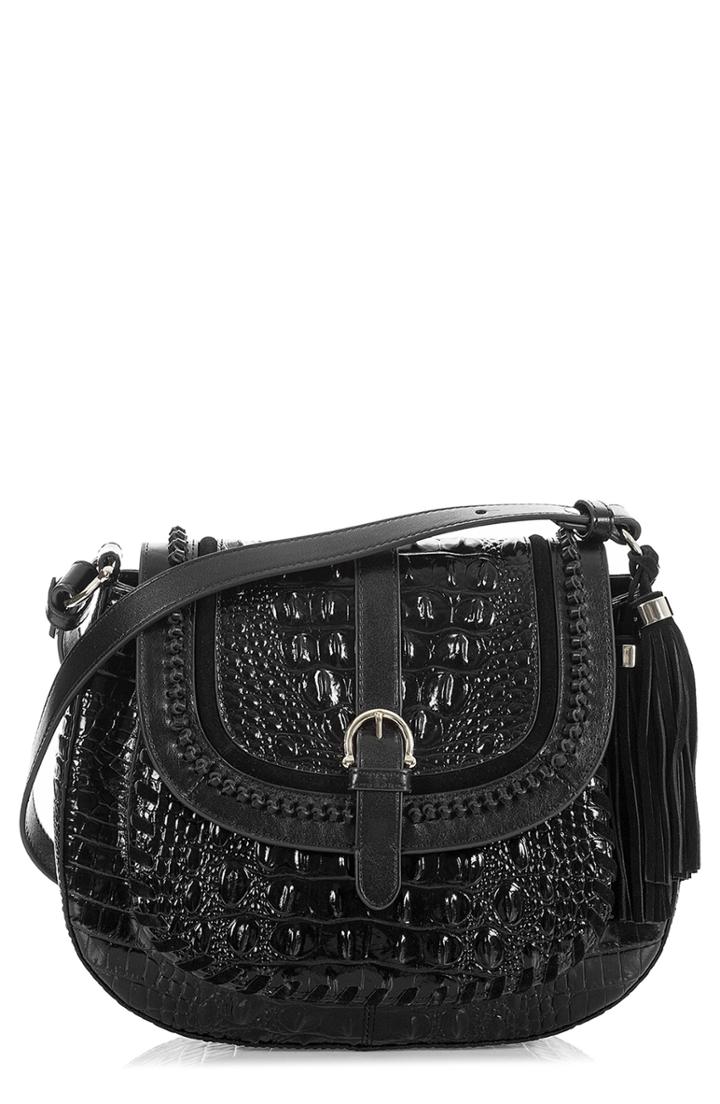 Brahmin Addilyn Croc Embossed Leather Crossbody Bag -