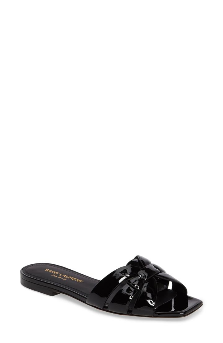 Women's Saint Laurent Tribute Slide Sandal .5us / 34.5eu - Black