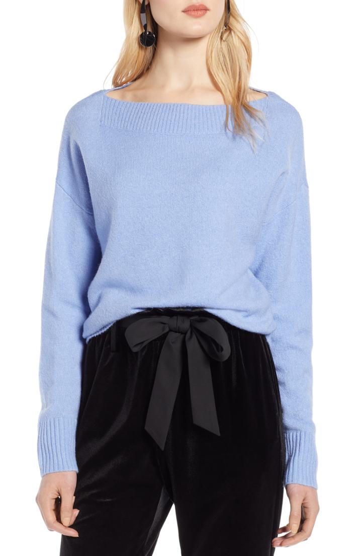 Women's Halogen Drop Shoulder Sweater - Blue