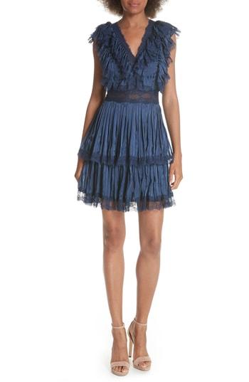 Women's Alice + Olivia Lenora Pleat Tiered Dress - Blue