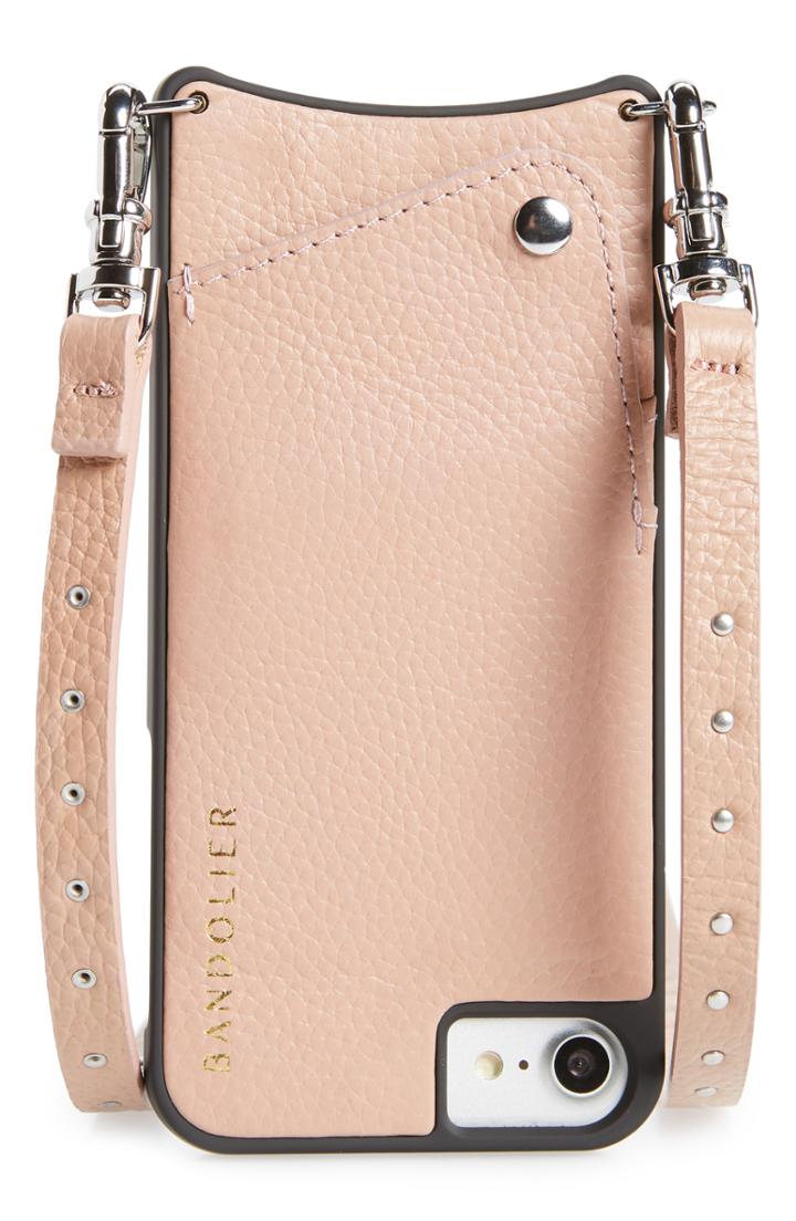 Bandolier Nicole Pebbled Leather 6/7/8 & 6/7/8 Crossbody Case - Pink