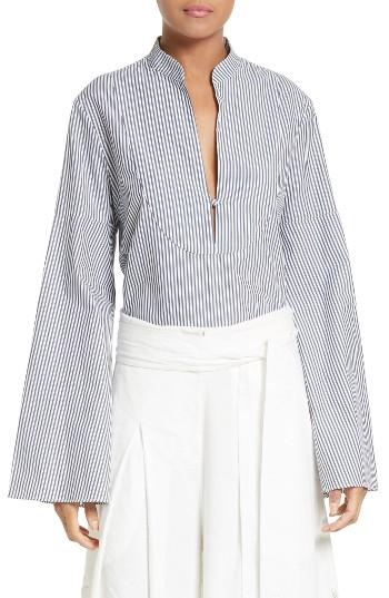 Women's Tanya Taylor Klara Stripe Bell Sleeve Top