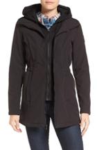 Women's Vince Camuto Hooded Bib Inset Soft Shell Jacket