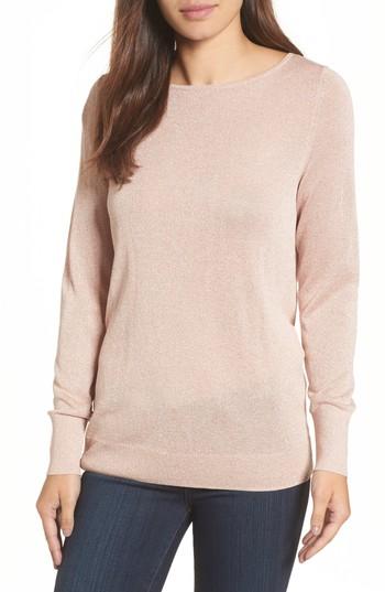 Women's Halogen Tie Back Shimmer Sweater - Pink