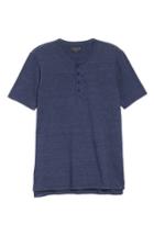 Men's Goodlife Triblend Split Hem Henley, Size - Blue