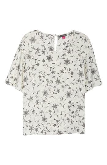 Women's Vince Camuto Faux Stitch Ruffle Sleeve Top