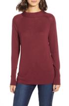 Women's Halogen Mock Neck Sweater - Burgundy