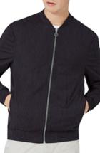 Men's Topman Navy Melange Smart Bomber - Blue